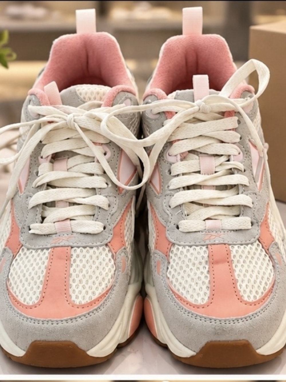 Women's Peach & Cream Reebok Sneakers - Stylish Everyday Comfort